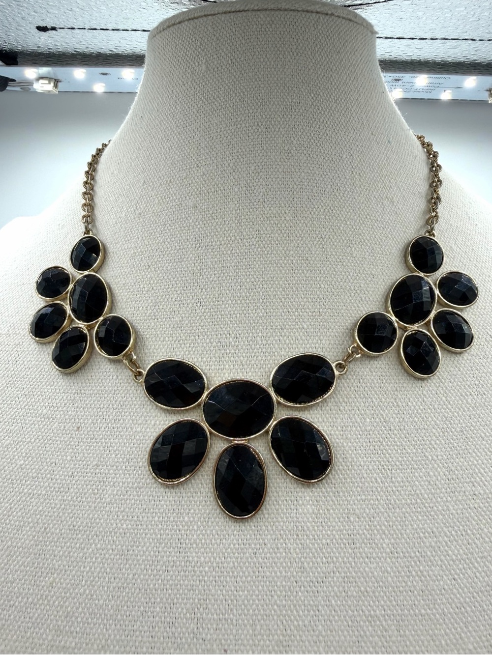 Black & Gold Fashion Necklace Costume Jewelry Beaded Career Business